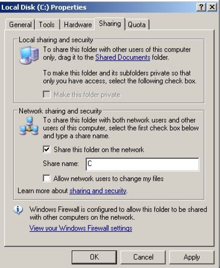Sharing an external hard drive over LAN