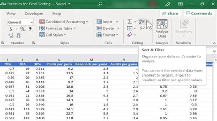 Spreadsheet Layout to Sort Columns