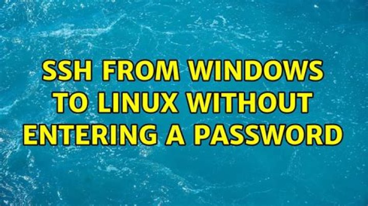SSH from Windows to Linux without entering a password