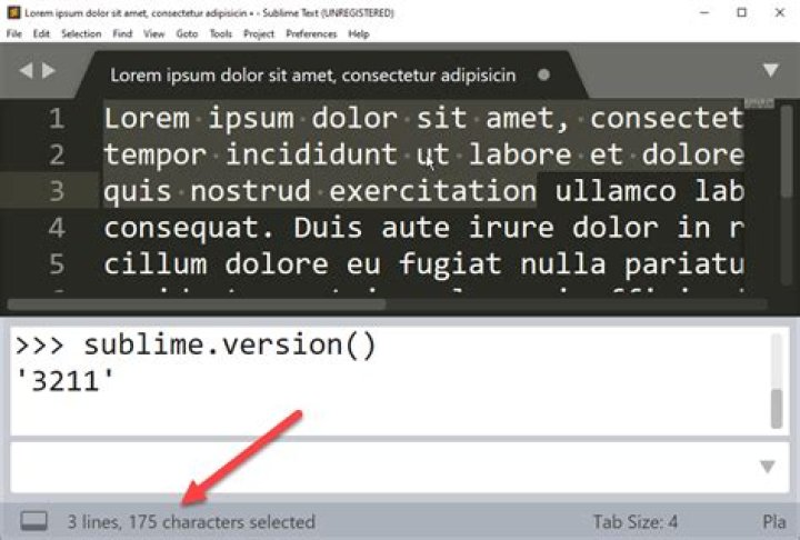 Sublime Text 4: show word count for selected text