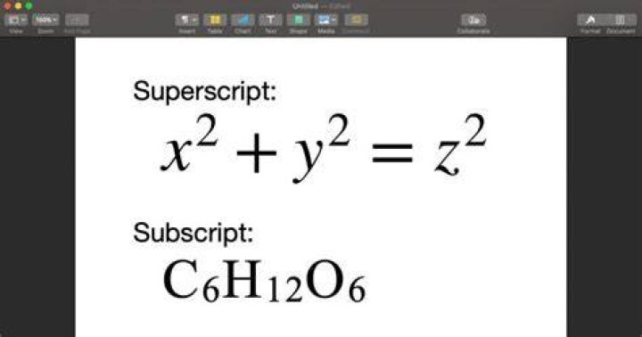Superscript maths example