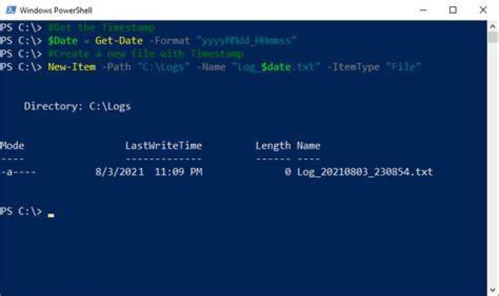 TimeStamp on file name using PowerShell