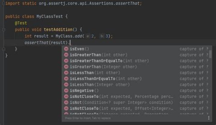 What is assertThat() method?