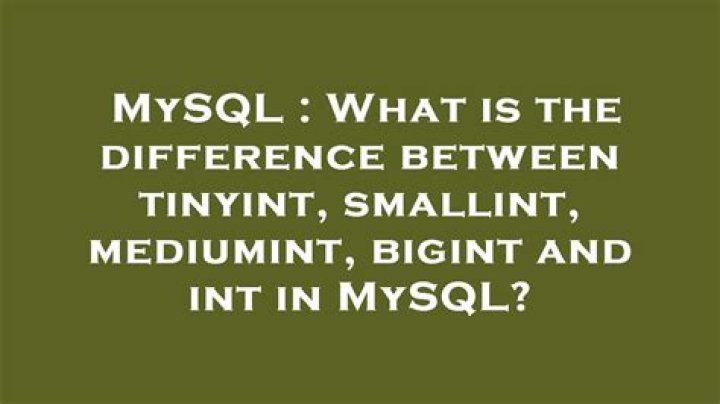 What is the difference between tinyint, smallint, mediumint, bigint and int in MySQL?