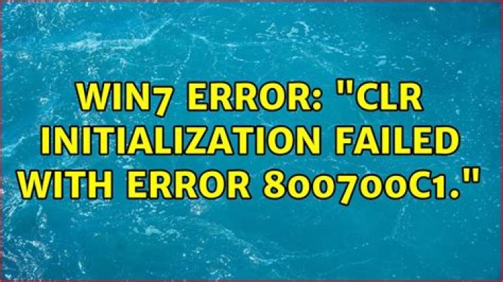 Win7 error: 