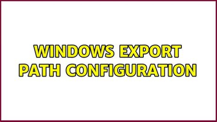 Windows export PATH configuration