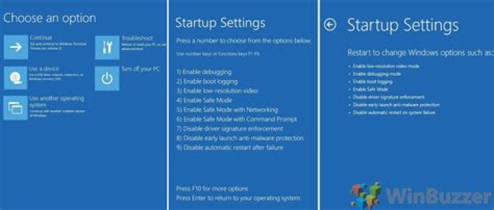 Windows new start up settings