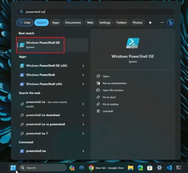 Windows Powershell menu